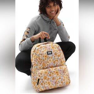 Vans Floral Patterned Fabric with Yellow and Orange Accents